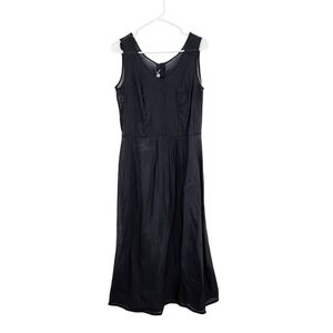 Din Vintage Women's Sheer Sleeveless V-neck A-line Midi Lightweight Dress - 4